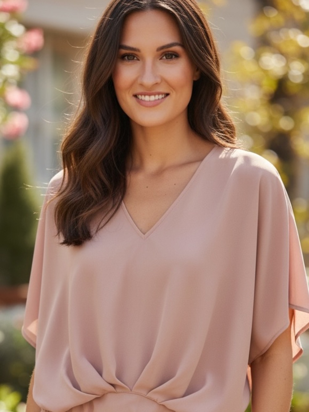Tina Turk Dolman Sleeve Blouse - Blush Pink